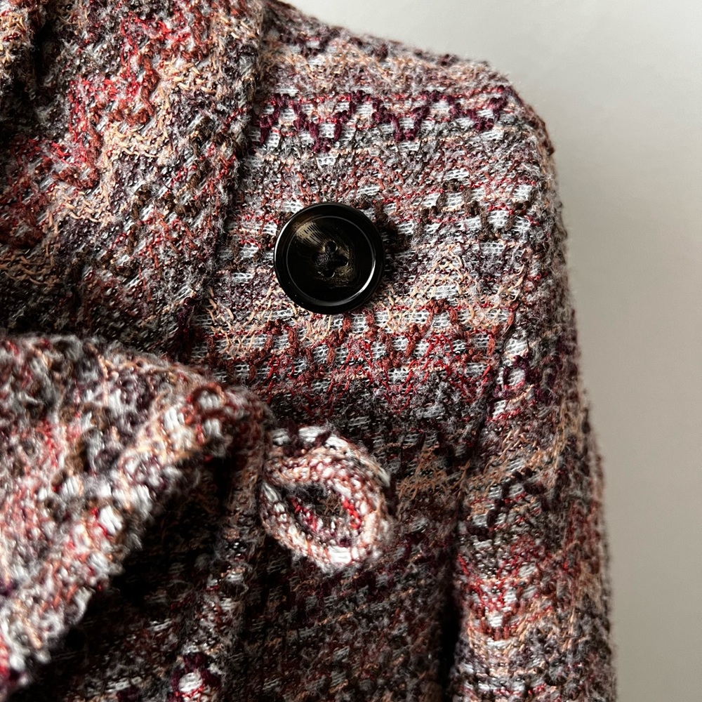 Greylin Zig zag asymmetrical cowl neck jacket from Anthropologie size xsmall - Picture 3 of 15